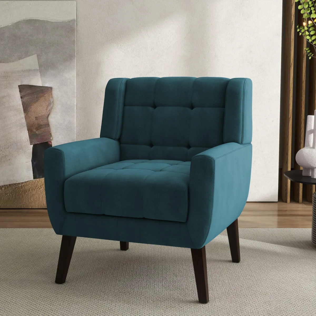 Lexeron Mid Century Modern Tufted Accent Chair - Image 11