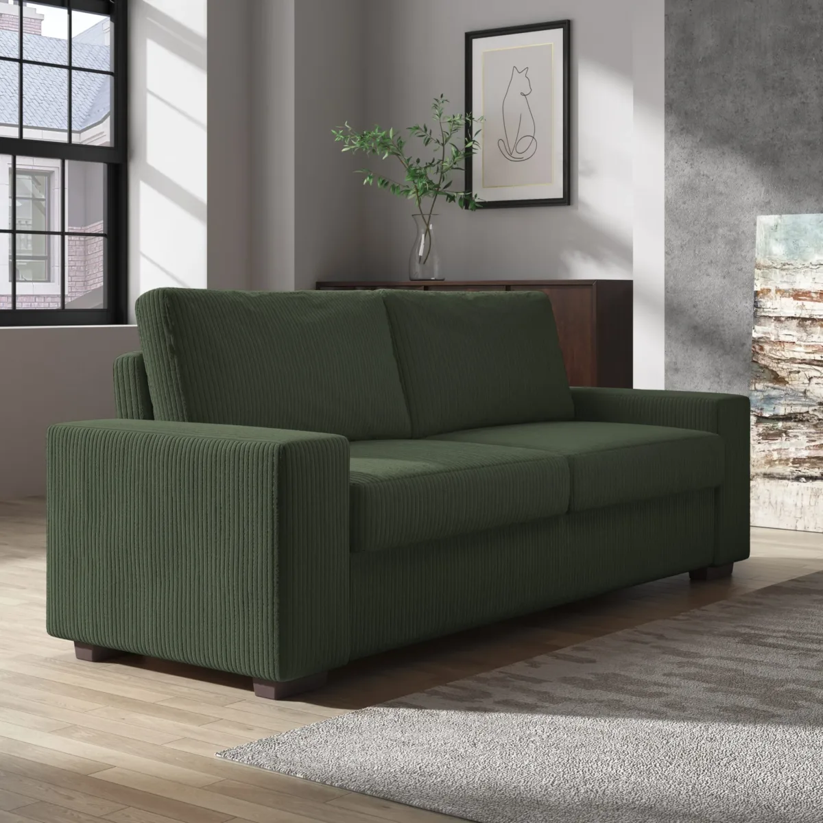 Varek 79.8" Corduroy Upholstered Sofa - Image 3