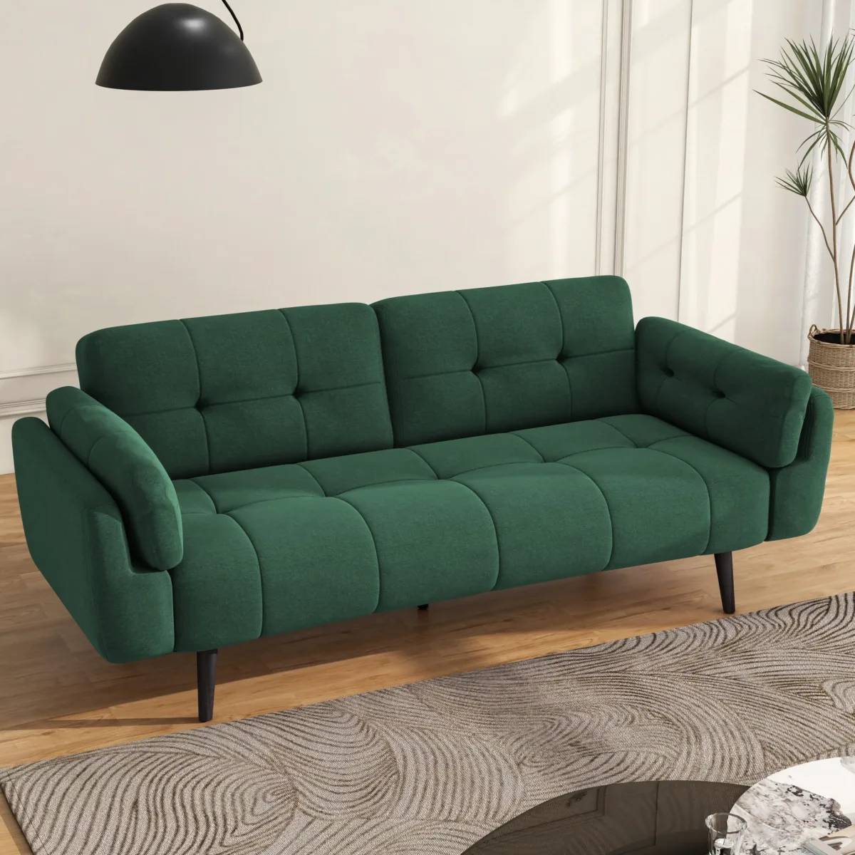 Brann 74.9" Flared Arm Convertible Sleeper Sofa - Image 3