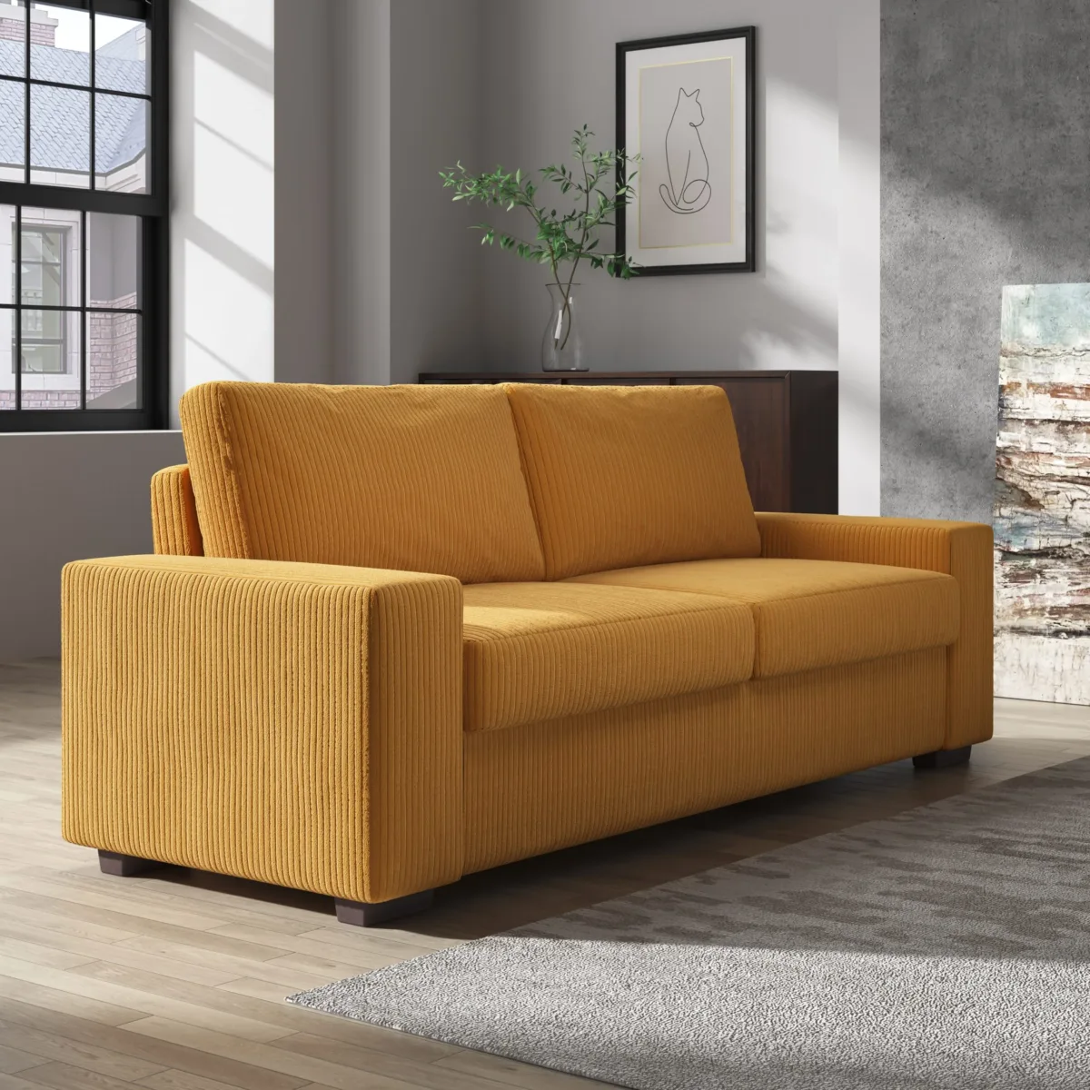 Varek 79.8" Corduroy Upholstered Sofa - Image 2