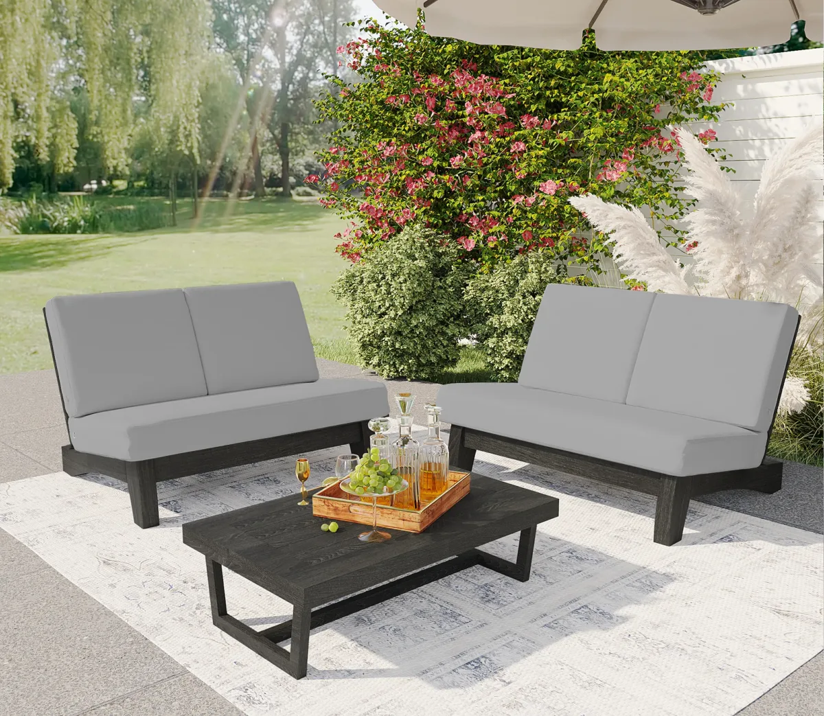 Elysian 3-Piece Patio Set with Loveseats & Coffee Table - Image 3