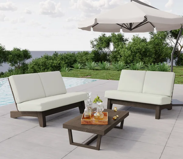Elysian 3-Piece Patio Set with Loveseats & Coffee Table