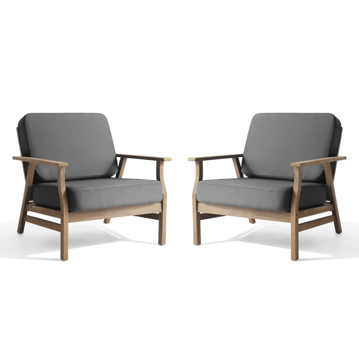 Nelis Acacia Outdoor Patio Armchairs Set of 2 - Image 7