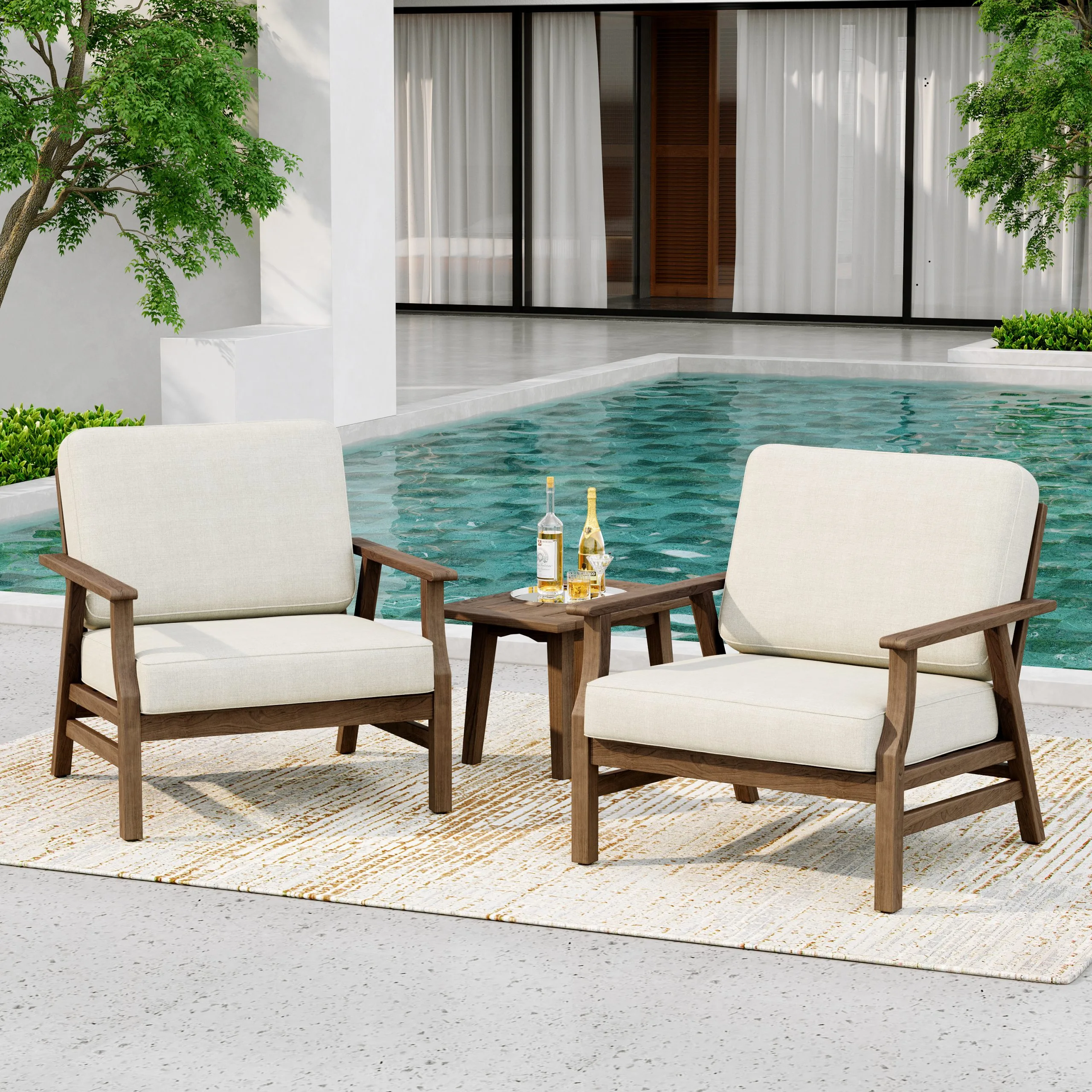 Armchairs & Table Set