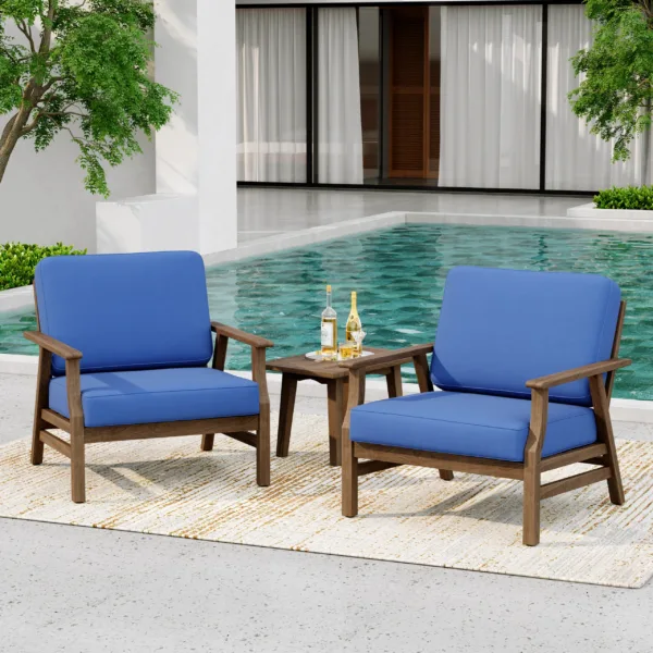 Nelis 3-Piece Acacia Outdoor Armchairs & Table Set