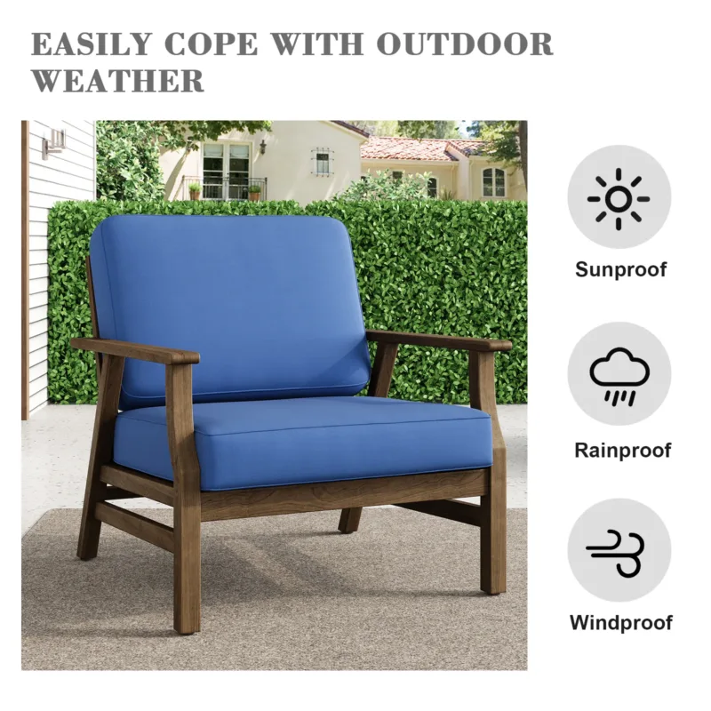 Nelis Acacia Outdoor Patio Armchairs Set of 2 - Image 4