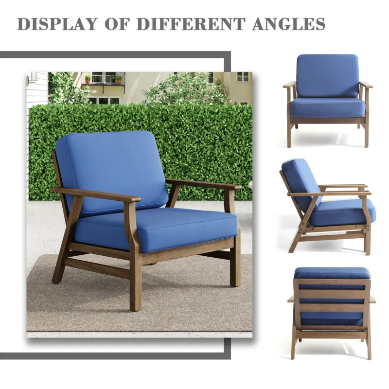 Nelis Acacia Outdoor Patio Armchairs Set of 2 - Image 5