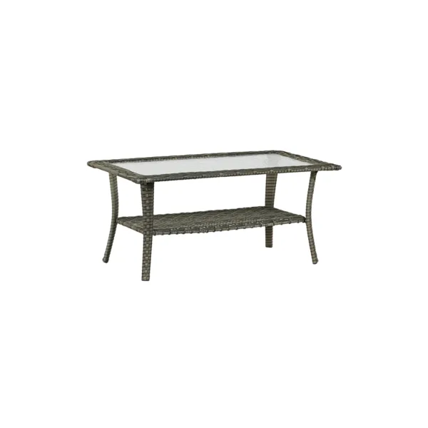 Roven Wicker Outdoor Coffee Table with Glass Top