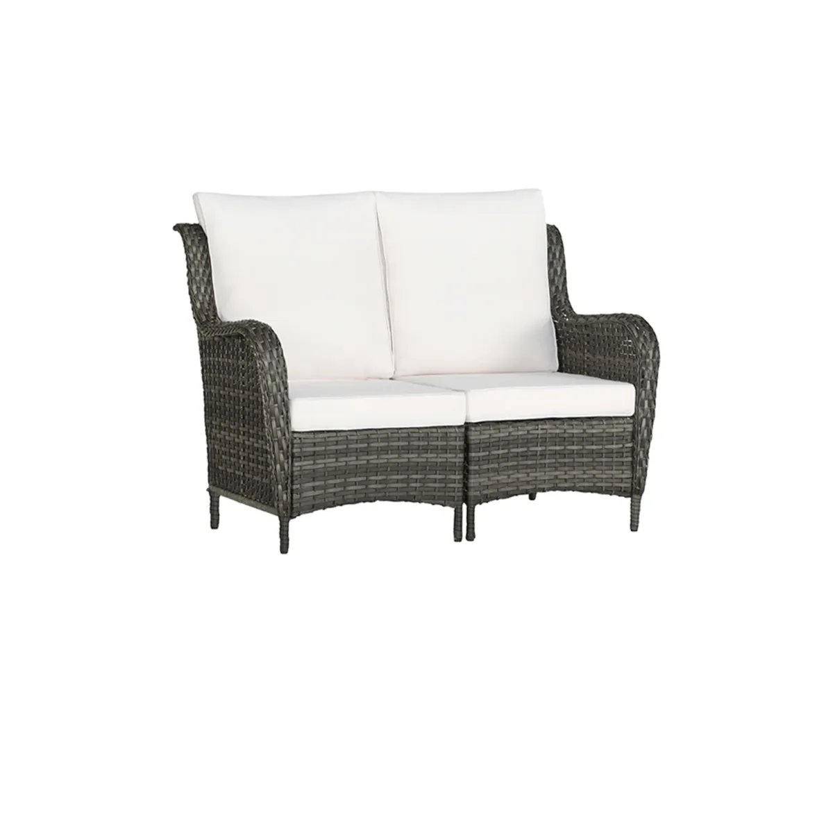 Outdoor Wicker Loveseat - Two Single Armchairs Combined - Image 1