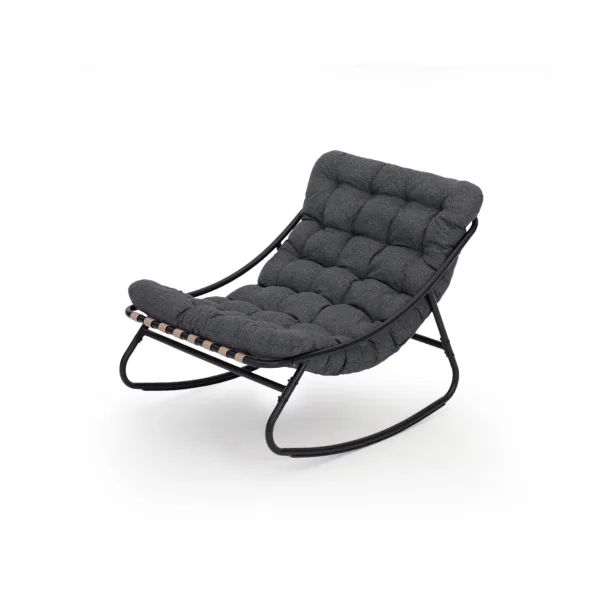 Tapasi Outdoor Modern Metal Framed Upholstered Patio Lounge Chairs
