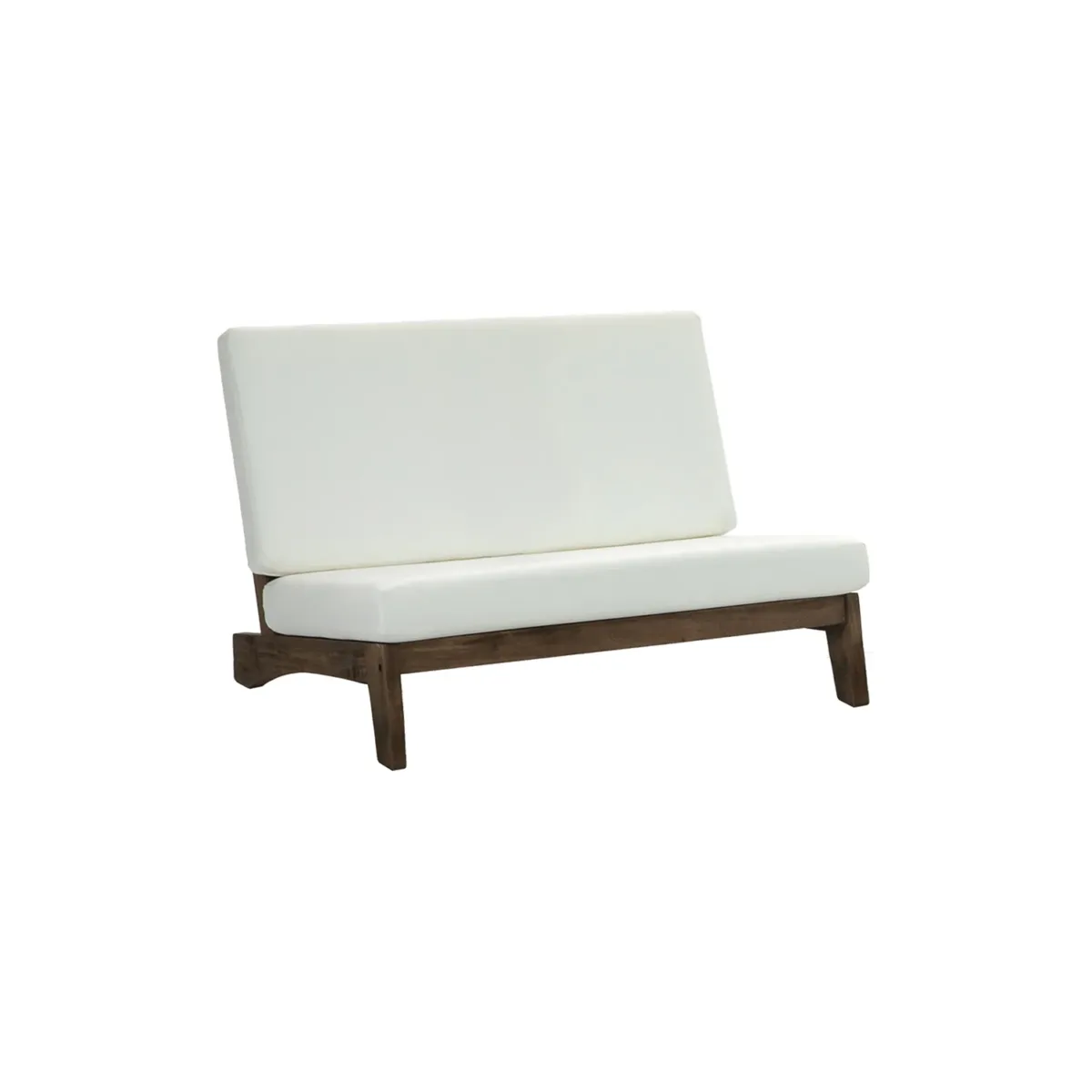 Elysian Modern Wooden Outdoor Armless Loveseat - Image 1