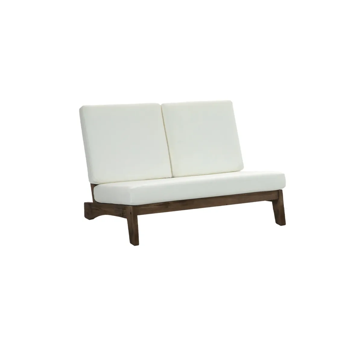 Elysian Split-Back Wooden Outdoor Armless Loveseat - Image 1