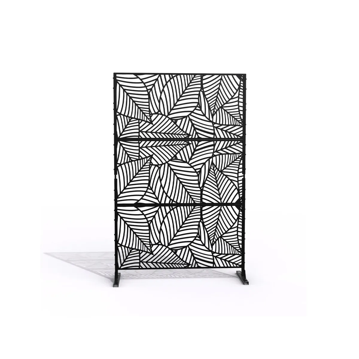 6.3 ft. H x 4 ft. Outdoor Metal Privacy Screen with Large Leaf Flat Pattern Design - Image 1