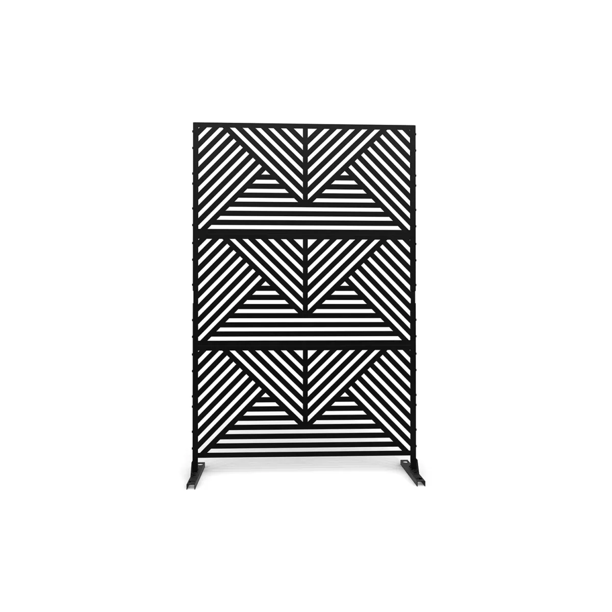 6.3 ft. H x 4 ft. Outdoor Metal Standing Privacy Screen with Flat Pattern Design - Image 1