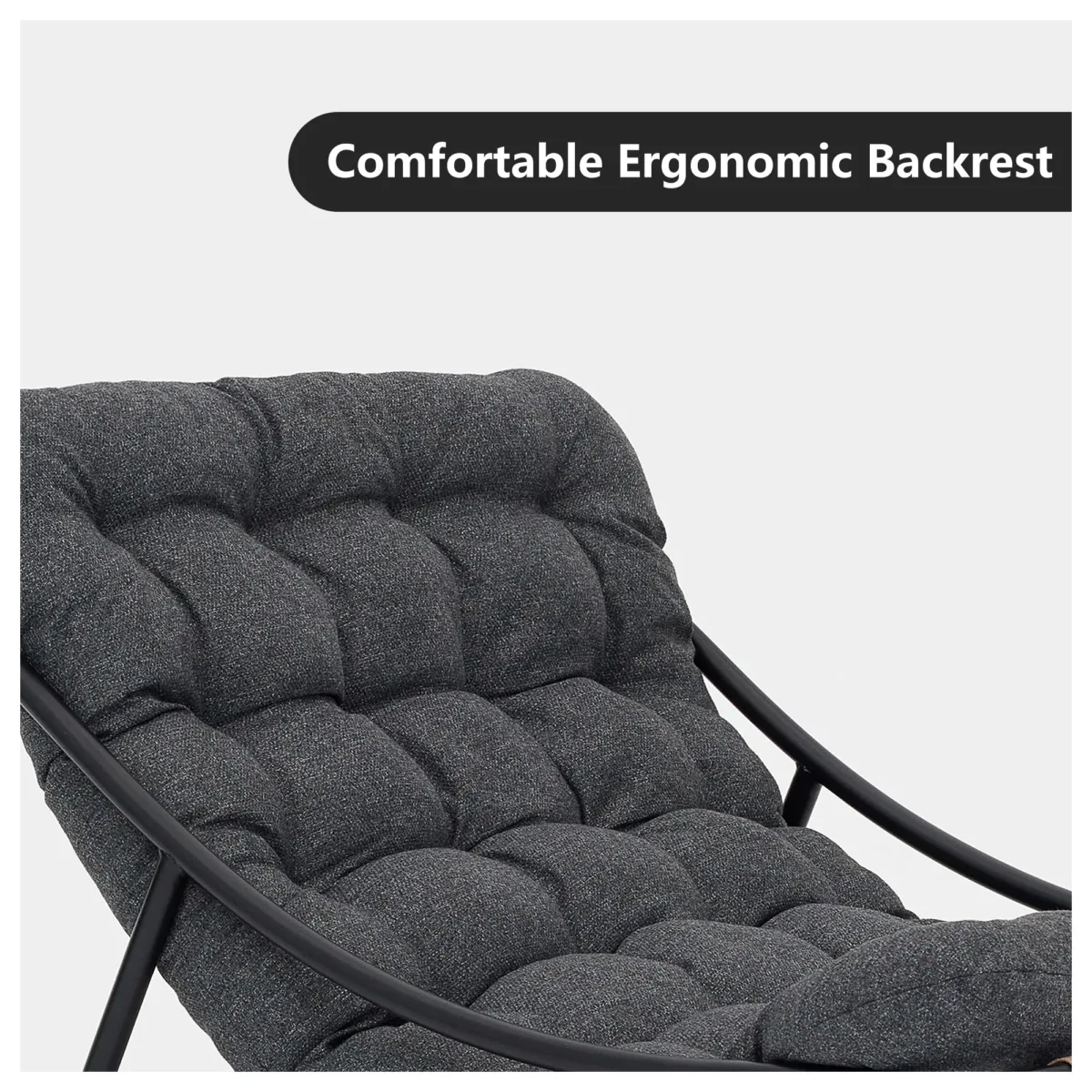 Tapasi Outdoor Modern Metal Framed Upholstered Patio Lounge Chairs - Image 4