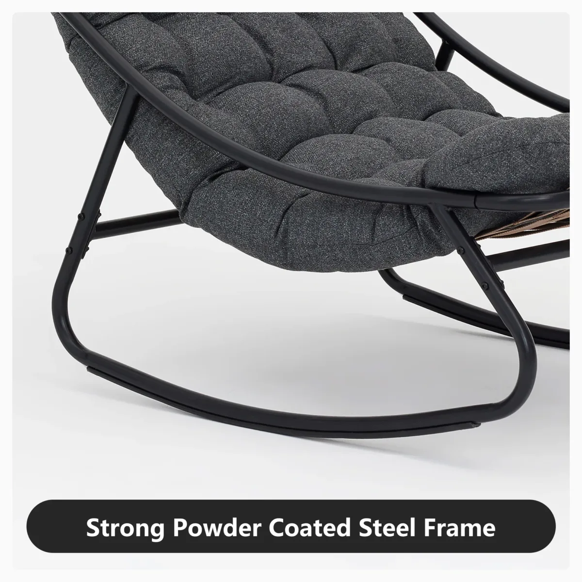 Tapasi Outdoor Modern Metal Framed Upholstered Patio Lounge Chairs - Image 5
