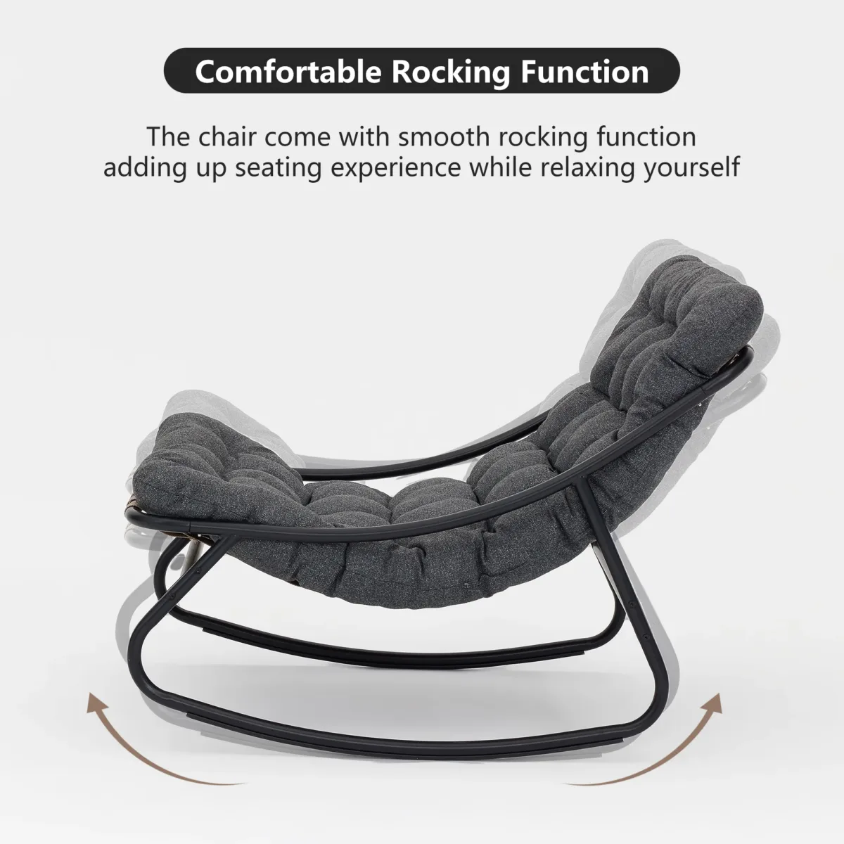 Tapasi Outdoor Modern Metal Framed Upholstered Patio Lounge Chairs - Image 6