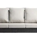 Charron Metal 3-person Patio Outdoor Sofa with Cushions and Wicker Decor - Image 6
