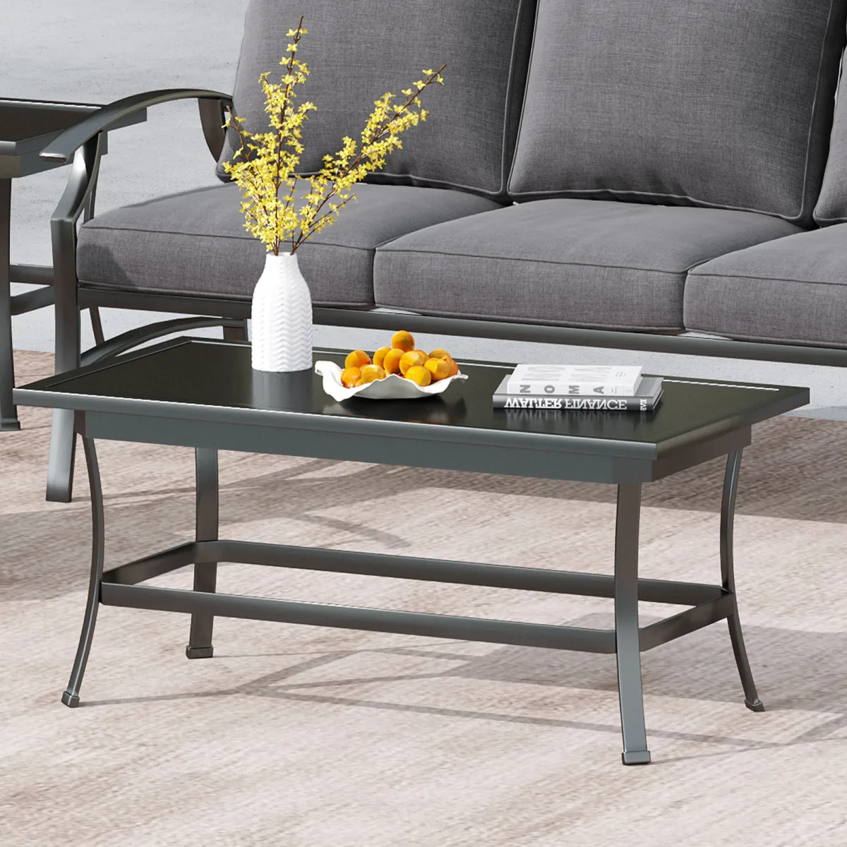 Charron 41.81'' Wide Metal Outdoor Patio Coffee Table - Image 4