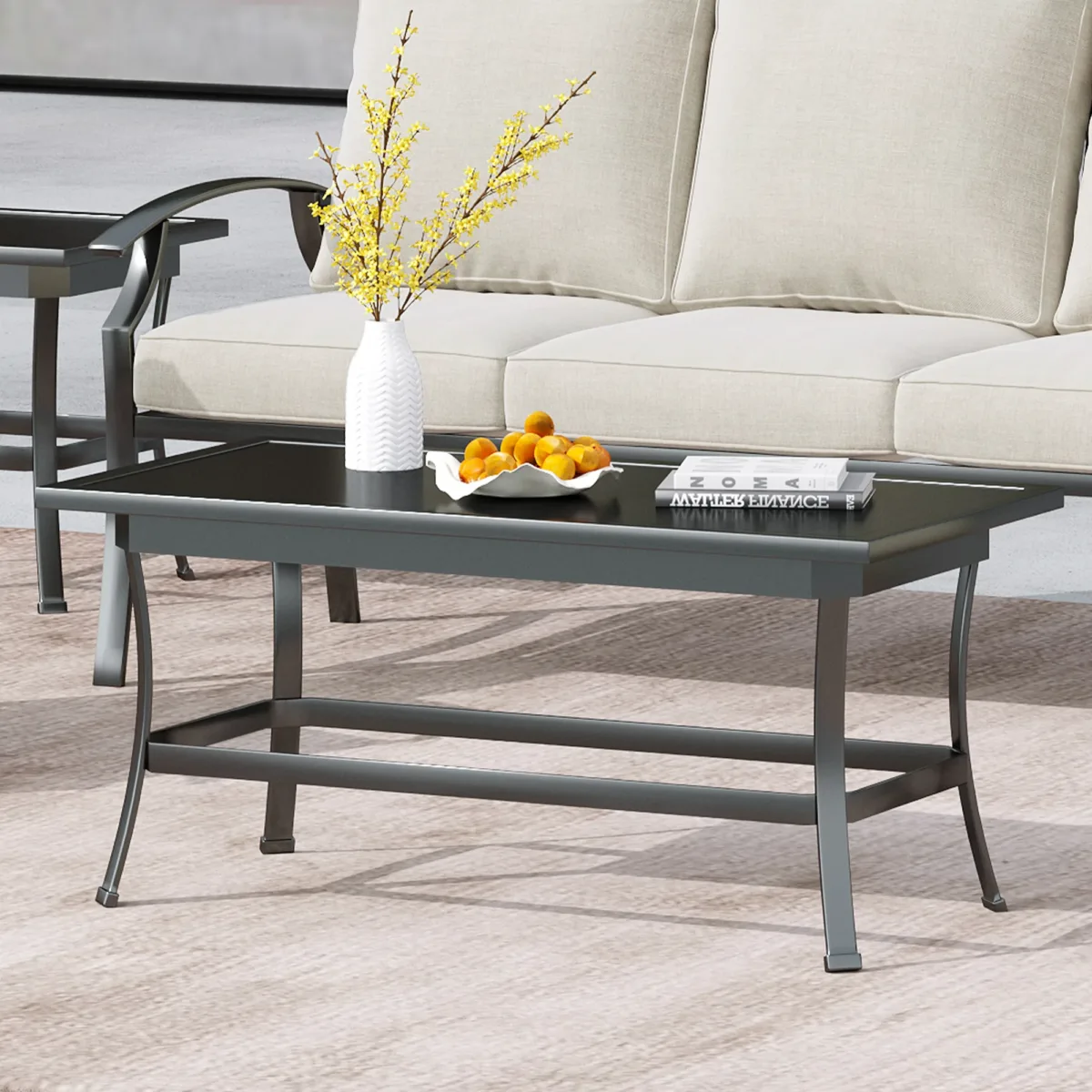 Charron 41.81'' Wide Metal Outdoor Patio Coffee Table - Image 3