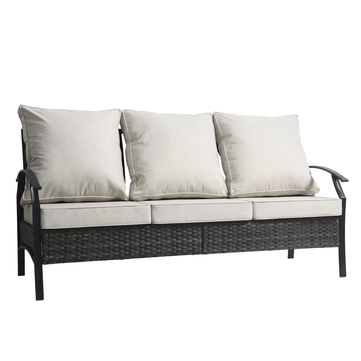Charron Outdoor Metal 7-Person Patio Set With Two Tables and Wicker Decor - Image 5