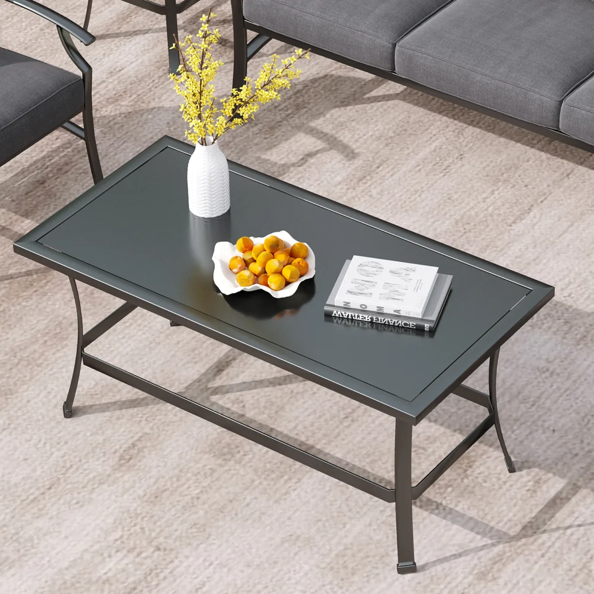 Charron 41.81'' Wide Metal Outdoor Patio Coffee Table - Image 5