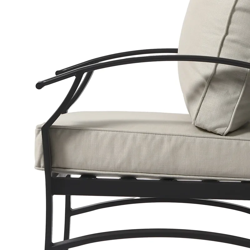 Metal 3-Person Patio Outdoor Sofa with Cushions 2 - Image 7