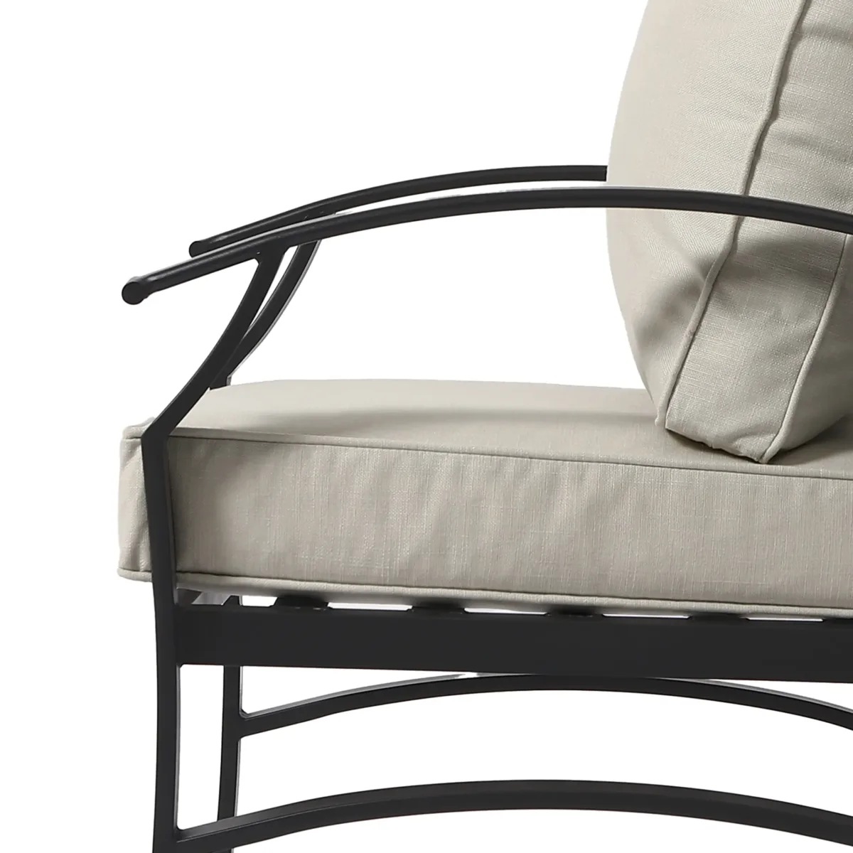 Metal 3-Person Patio Outdoor Sofa with Cushions 2 - Image 7