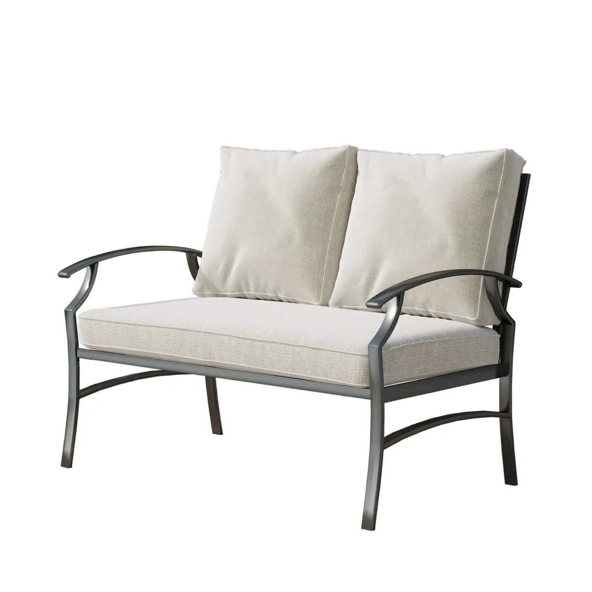 Outdoor Metal 4-Person Patio Set With Two Tables And Cushions - Image 5