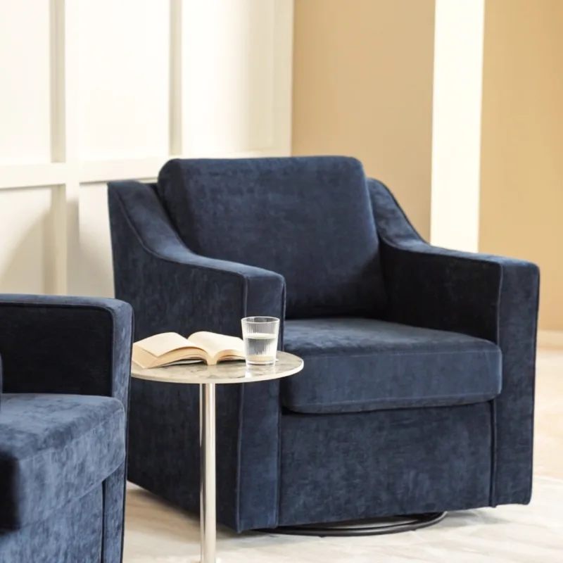 Sevra Modern Upholstered Swivel Armchair - Image 2