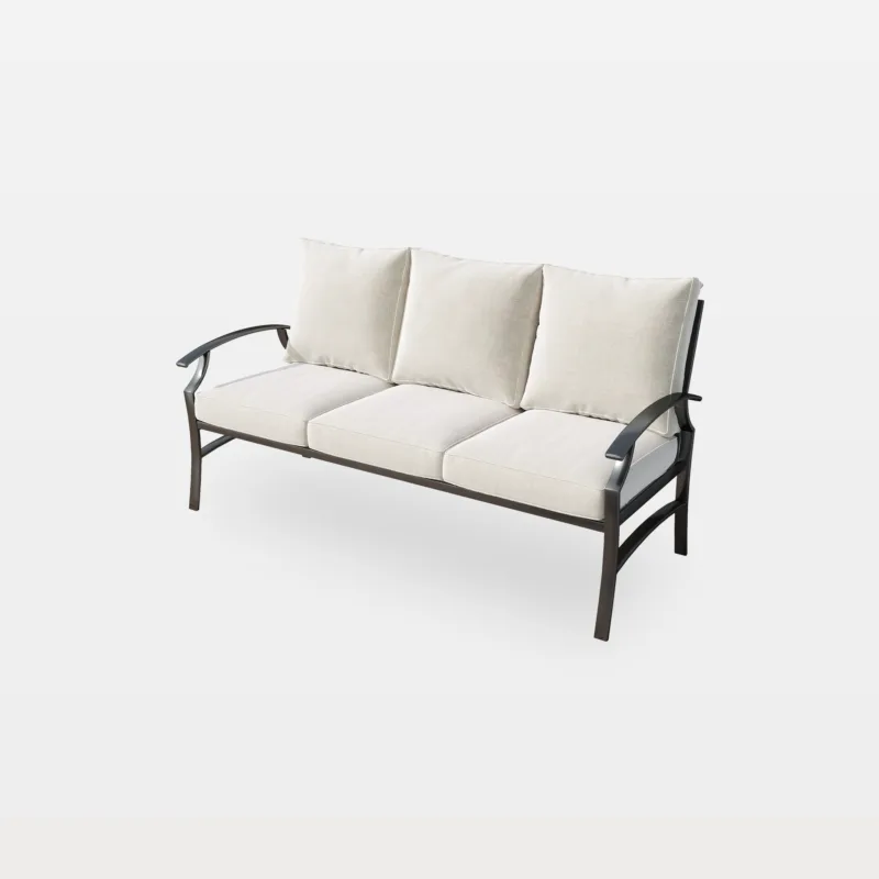 Metal 3-Person Patio Outdoor Sofa with Cushions 2