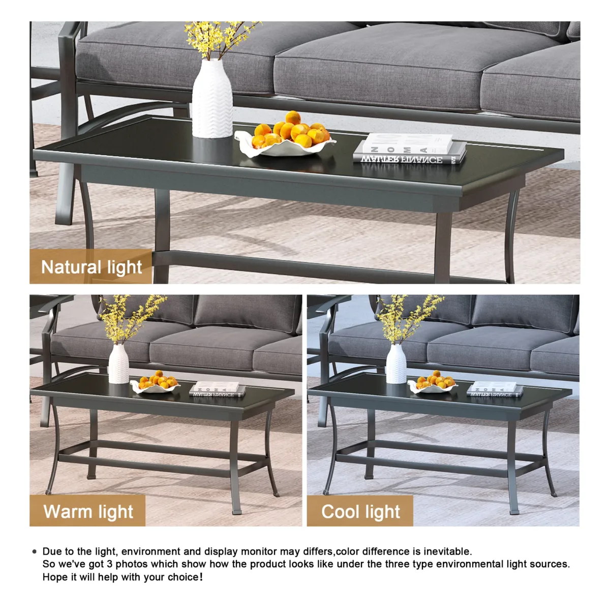 Charron 41.81'' Wide Metal Outdoor Patio Coffee Table - Image 6