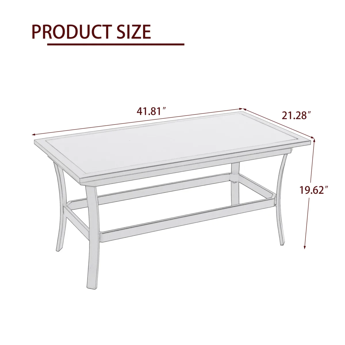 Charron 41.81'' Wide Metal Outdoor Patio Coffee Table - Image 2