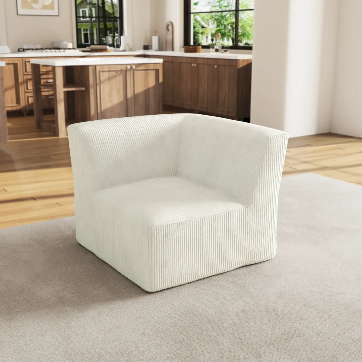 Camelle Corduroy Upholstered Corner Chair - Image 6