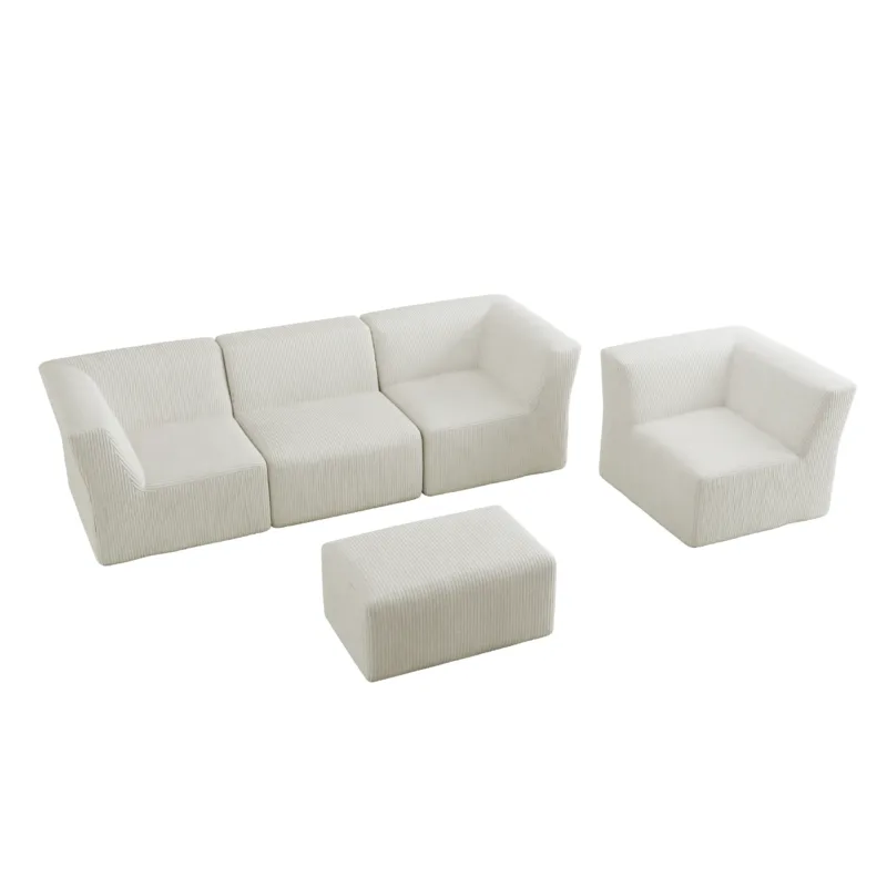 5 - Piece Corduroy Sectional