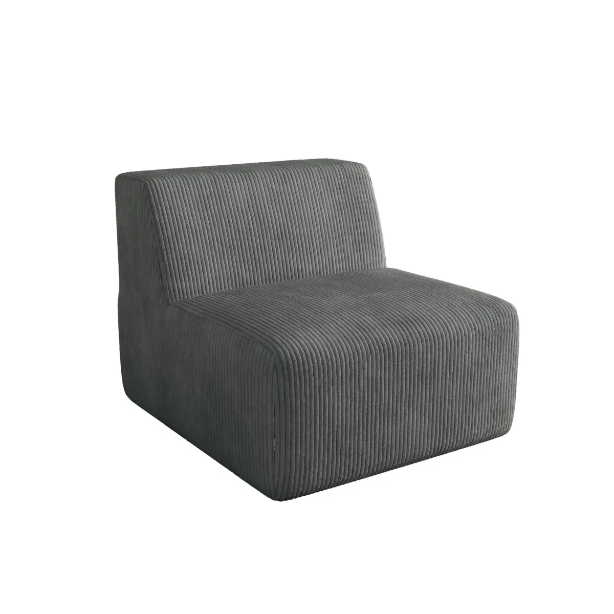 Camelle Corduroy Upholstered Armless Chair - Image 3