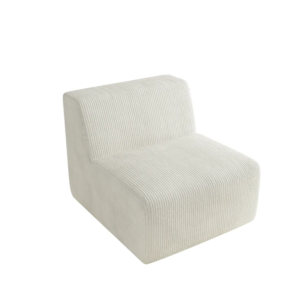 Camelle Corduroy Upholstered Armless Chair - Image 1