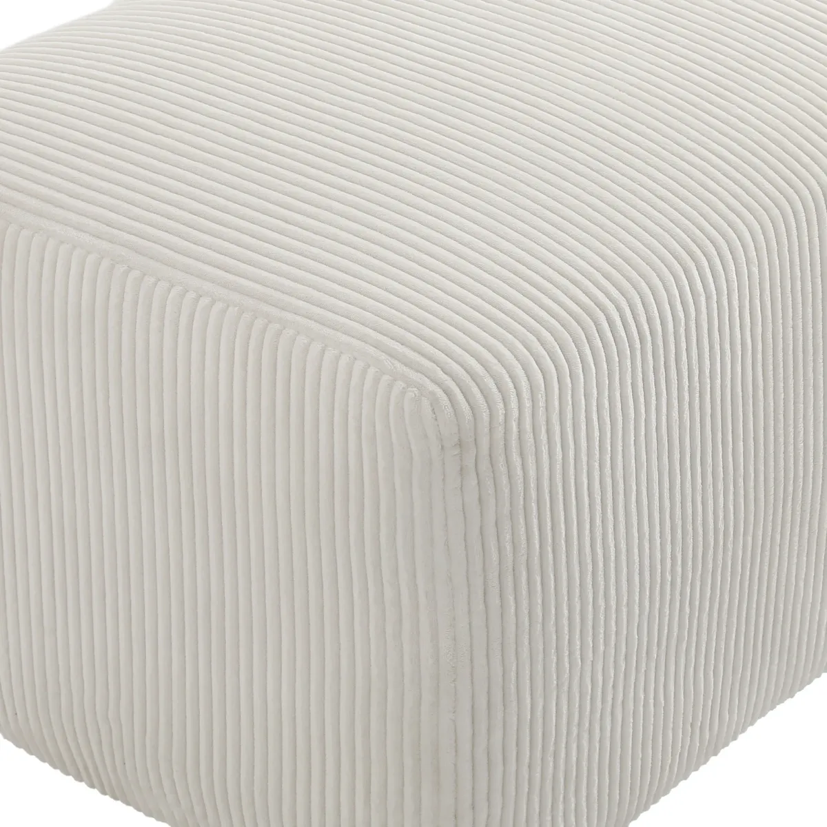 Corduroy Upholstered Ottoman - Image 5
