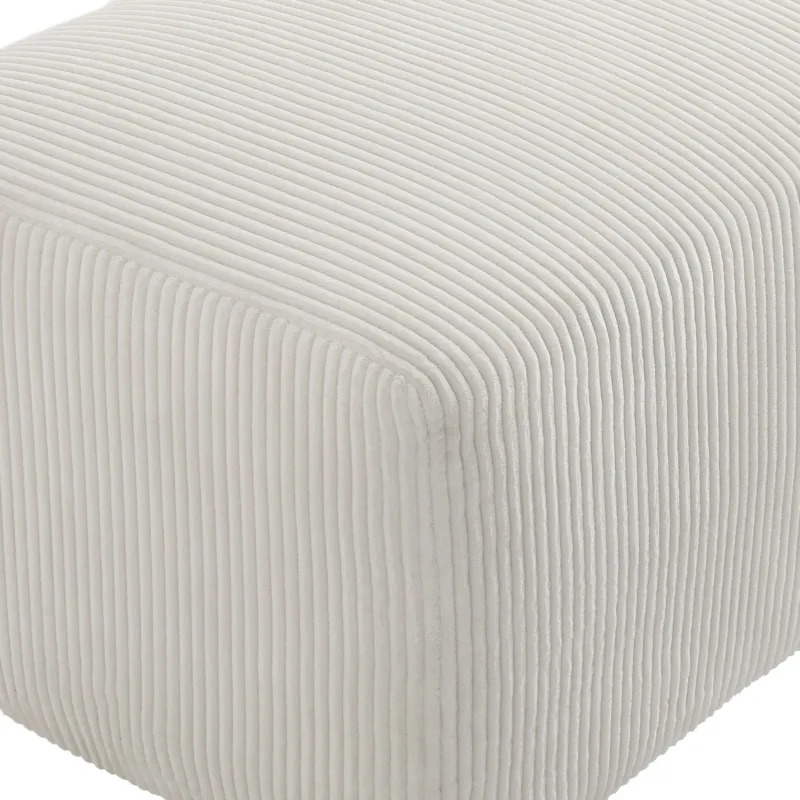 Corduroy Upholstered Ottoman - Image 5