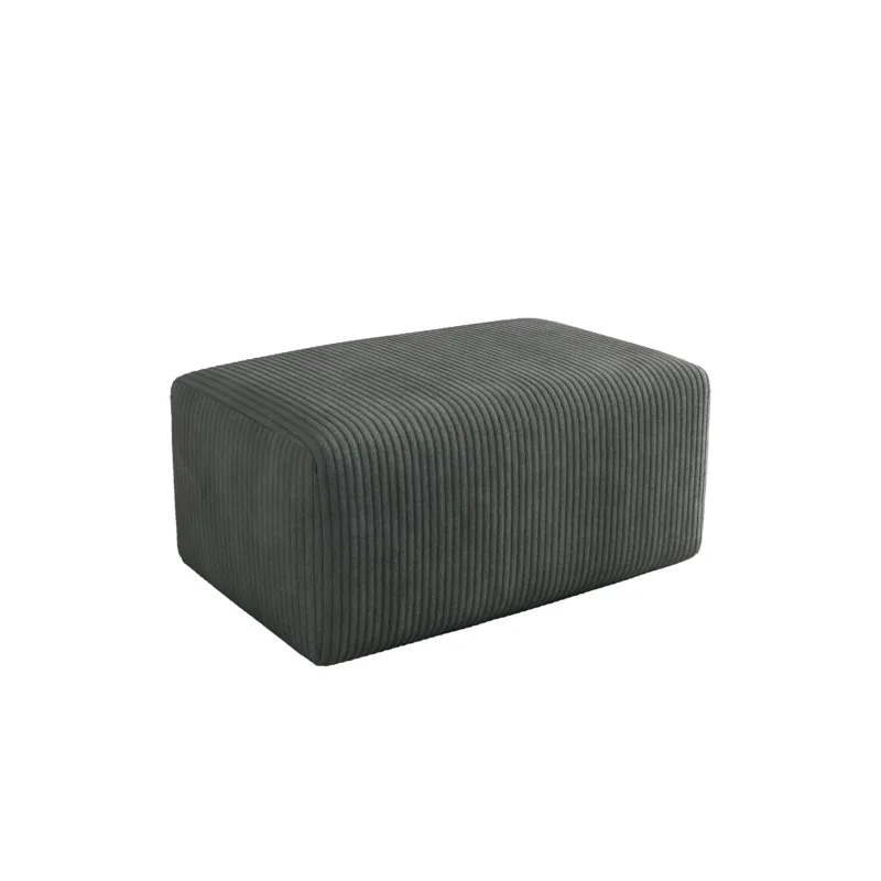 Corduroy Upholstered Ottoman - Image 3