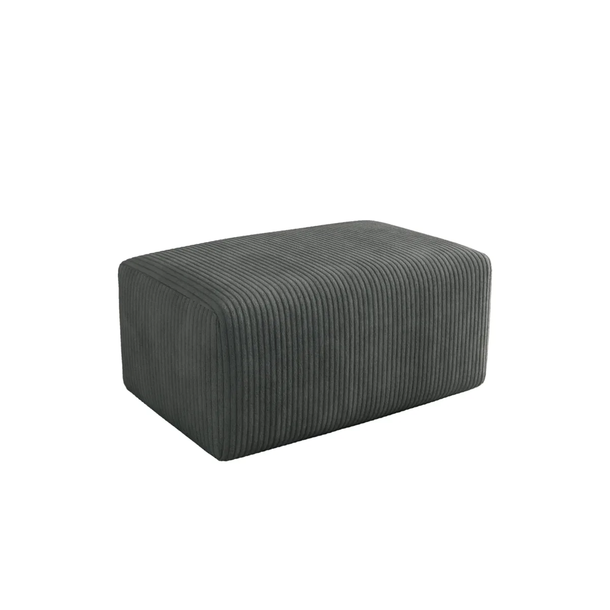 Corduroy Upholstered Ottoman - Image 3
