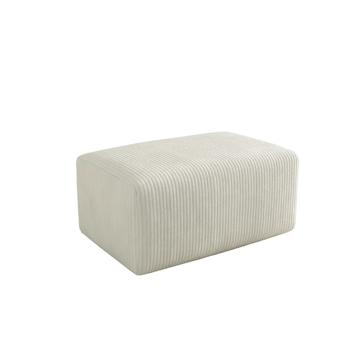 Corduroy Upholstered Ottoman - Image 1