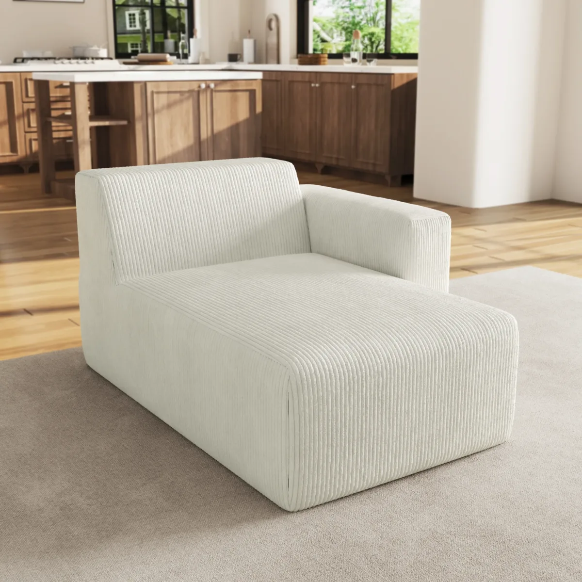 Camelle Left Arm Facing Corduroy Chaise Lounge - Image 8