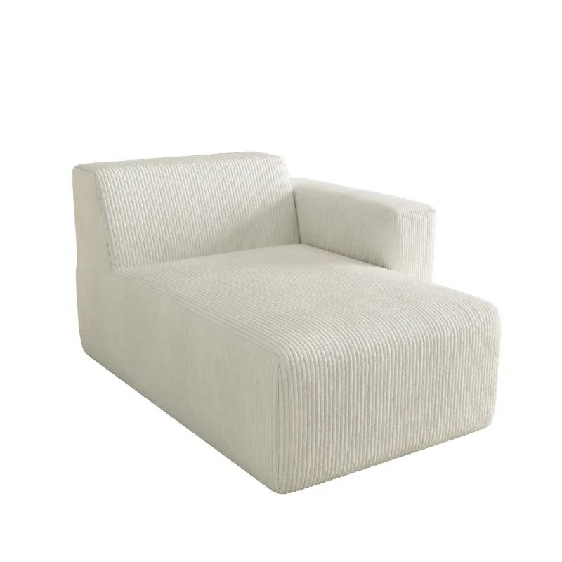 Camelle Left Arm Facing Corduroy Chaise Lounge