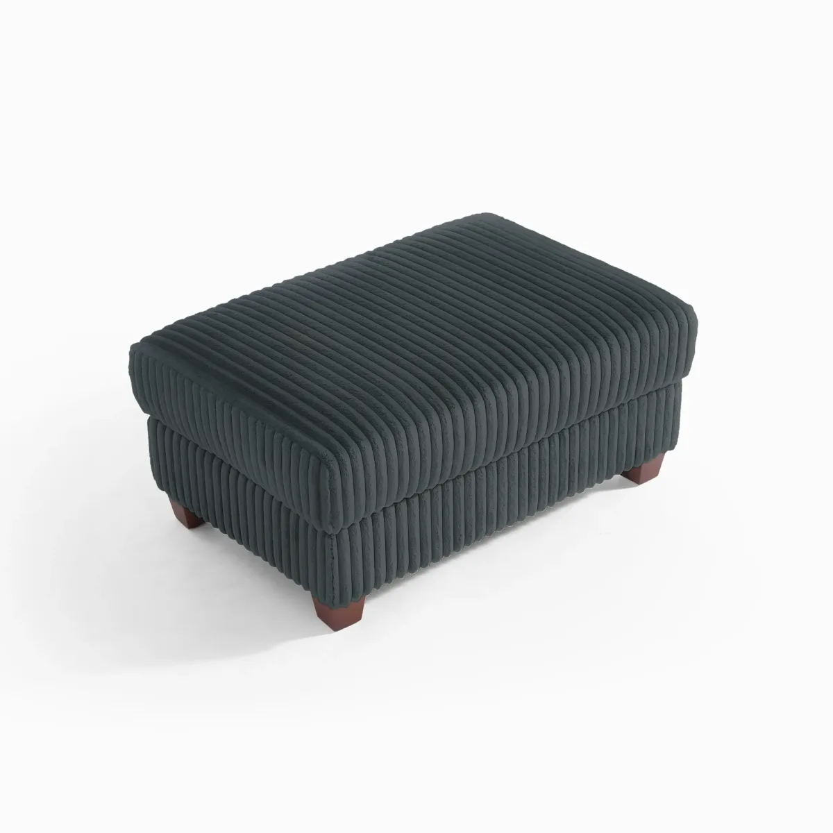 Ermia Modern Upholstered Faux Fur Square Ottoman - Image 3
