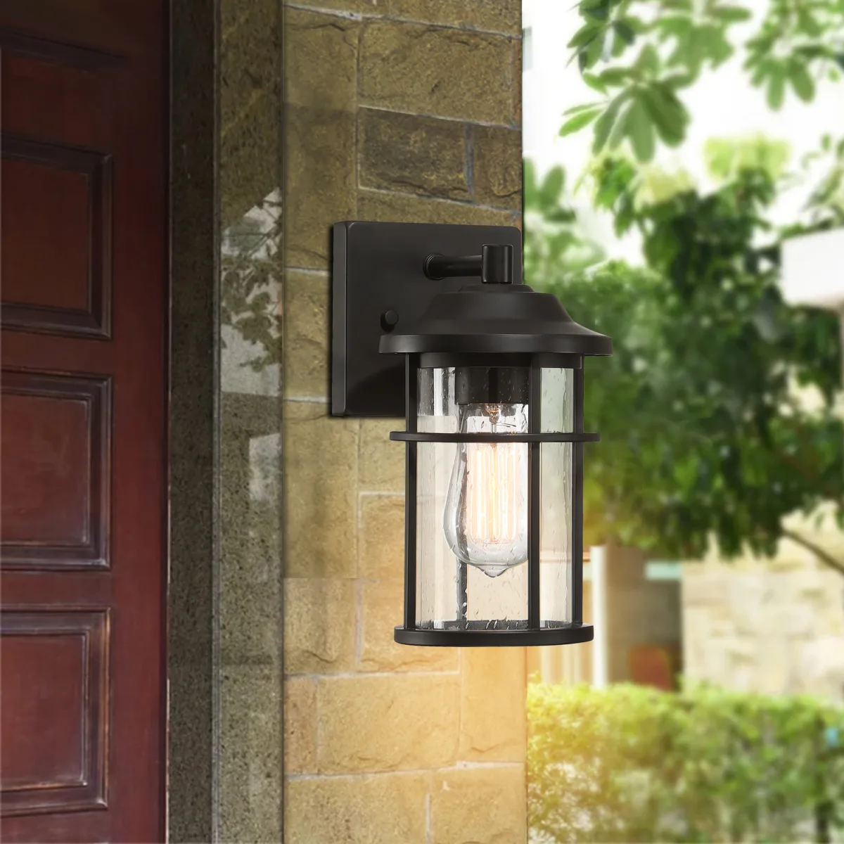 Schlesinger 1-Light Metal Wall Light With Dusk to Dawn - Image 4