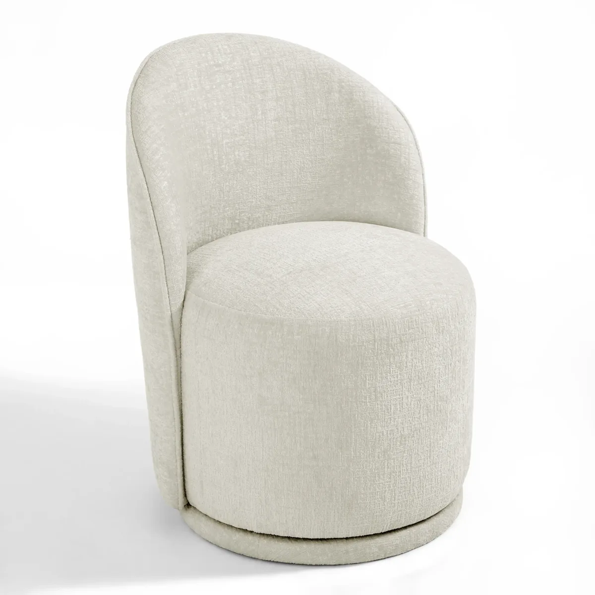Integrated Barrel Armless Swivel Fabric Dining Chair - Image 5