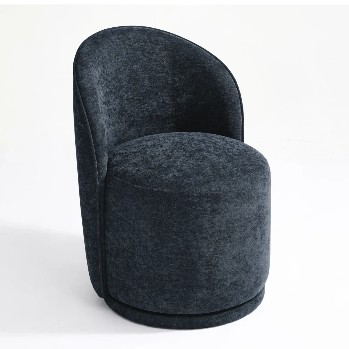 Integrated Barrel Armless Swivel Fabric Dining Chair - Image 7