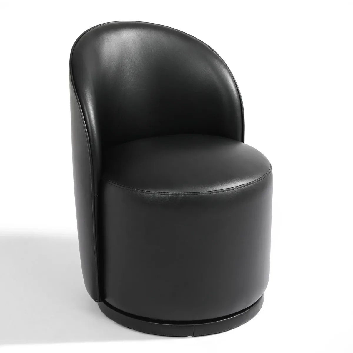 Integrated Barrel Armless Swivel Fabric Dining Chair - Image 2