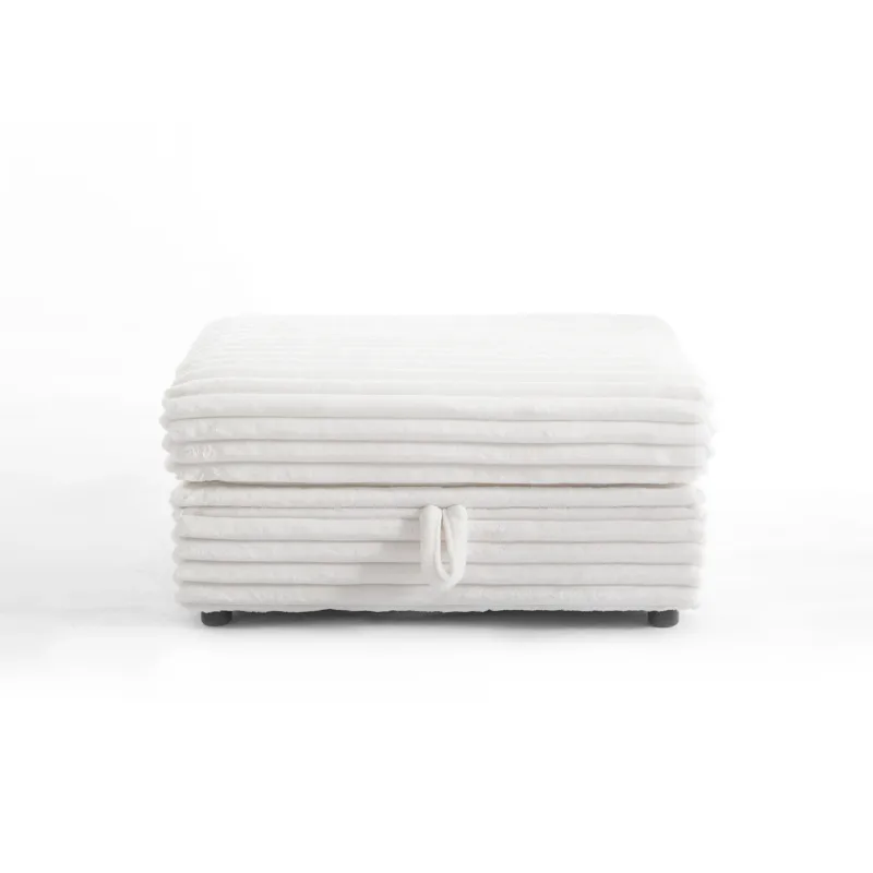 Ermia Modern Upholstered Faux Fur Square Storage Ottoman
